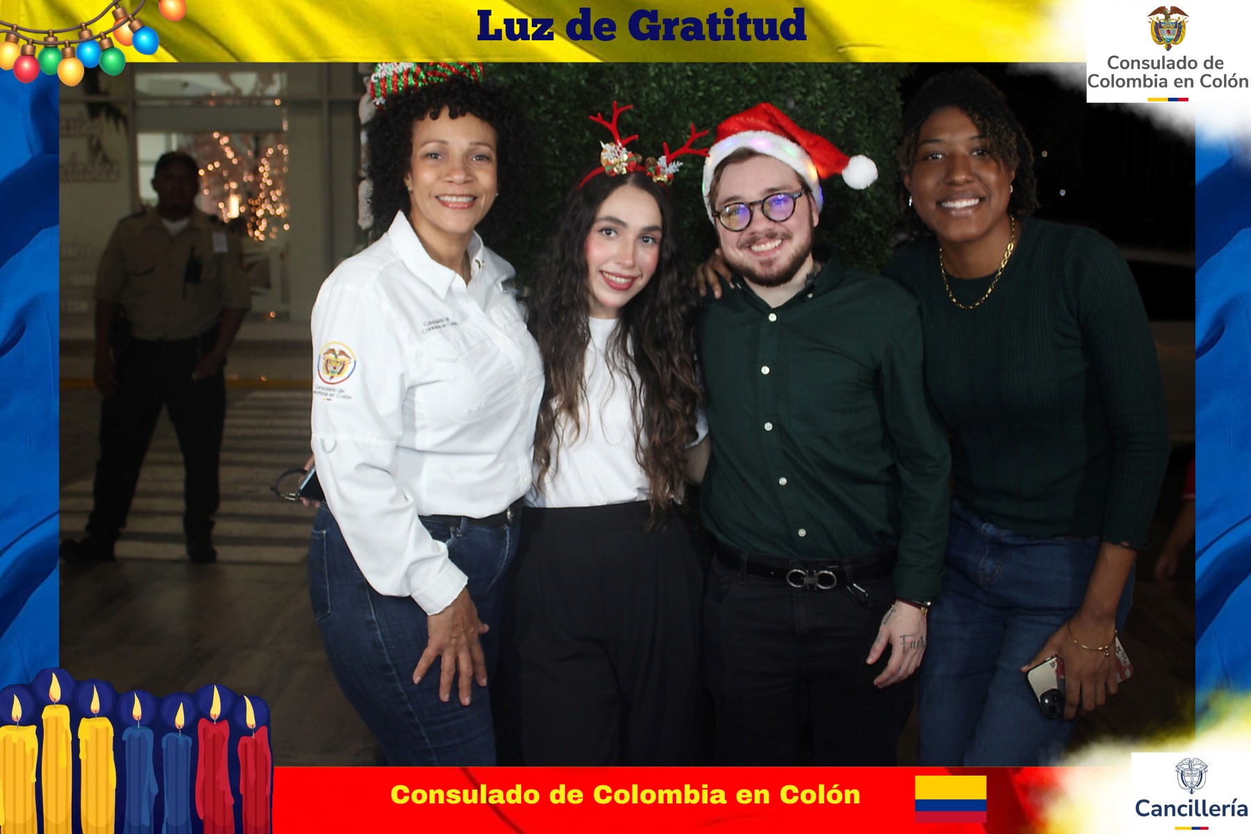 Consulado de Colombia en Colón realizó la actividad “Luz de Gratitud” en conmemoración del Día de las Velitas