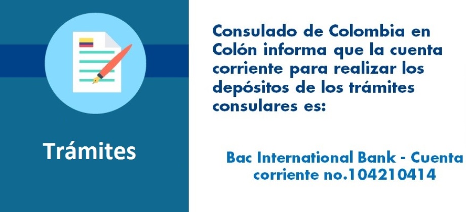 Consulado de Colombia en Colon informa la nueva cuenta para realizar los trámites 